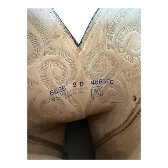 Dan Post Ostrich Leg Western Cowboy Boot Style 6636 Men size 9 D - Picture 7 of 9